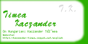 timea kaczander business card